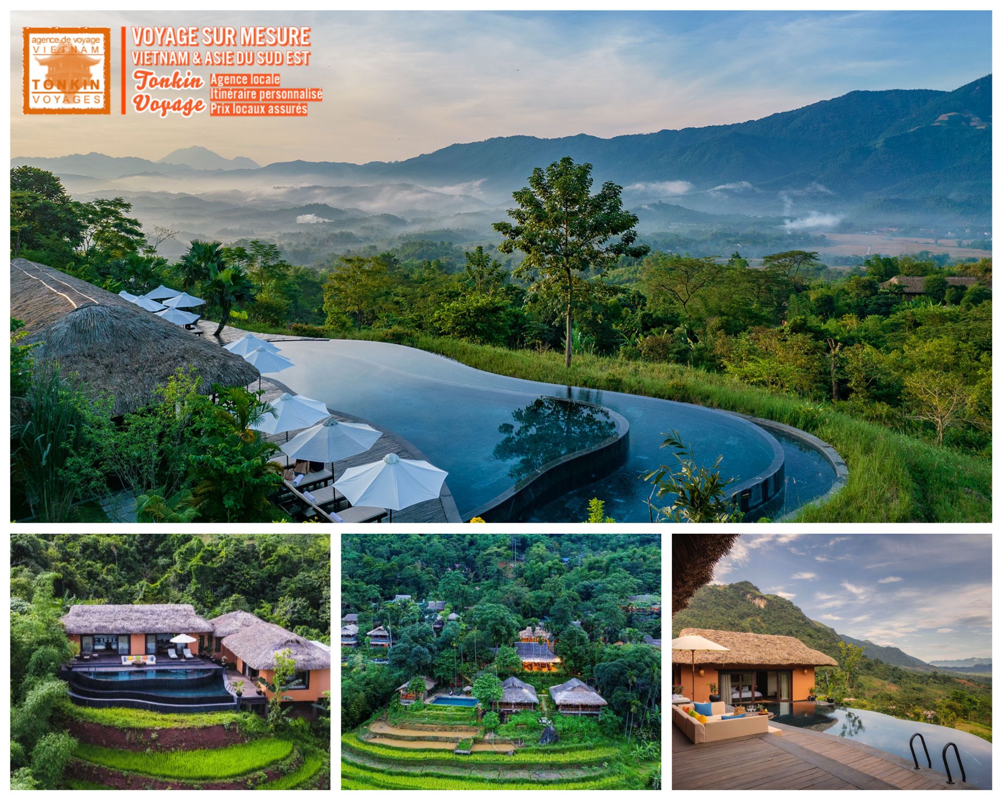 Les plus belles piscines du Vietnam : Avana retreat une p&iacute;cine &iacute;npir&eacute;e des rizi&egrave;res en terrasses